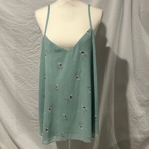 Mint Green Spaghetti Strap top with Tinkerbell Print